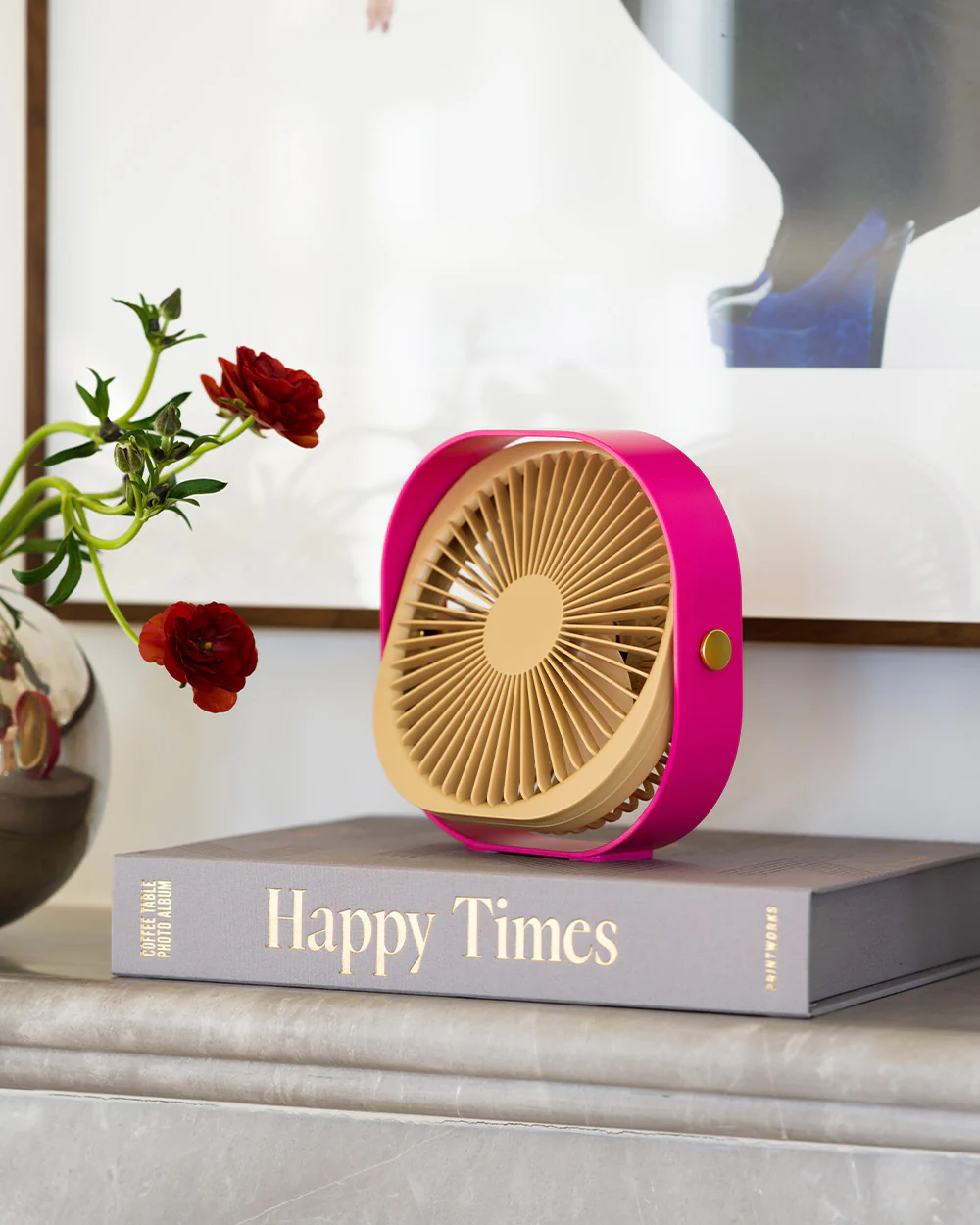 Table Fan - Fantastic, Cerise - Image 2